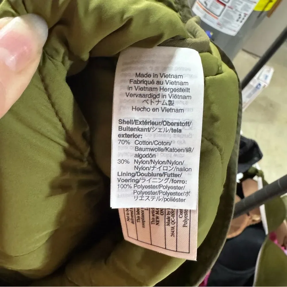 J. Crew Mercantile Full Zip Green Quilted Puffer Vest